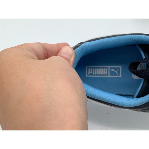 PUMA Roma Mens Shoes Size 10 Navy Blue With Light Blue Trim EUC - Picture 5 of 8